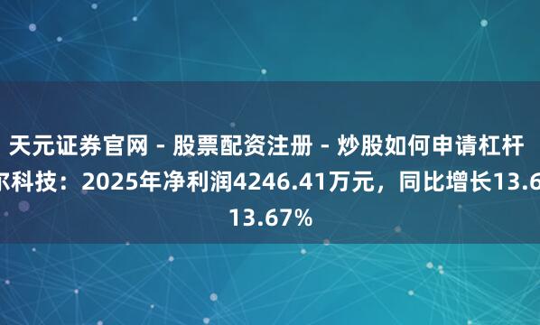 天元证券官网 - 股票配资注册 - 炒股如何申请杠杆 莱尔科技：2025年净利润4246.41万元，同比增长13.67%