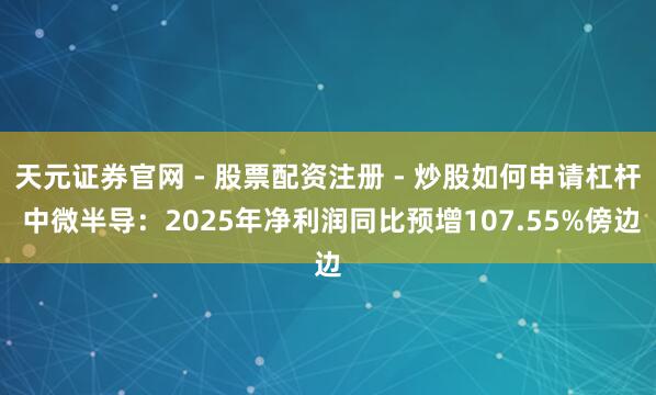 天元证券官网 - 股票配资注册 - 炒股如何申请杠杆 中微半导：2025年净利润同比预增107.55%傍边